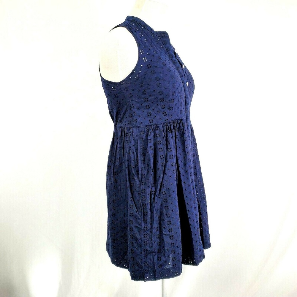 J. Crew Dress Blue Eyelet Shirtdress Midi E1038 - Picture 3 of 8
